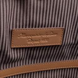 Lancel Tan Leather Envelope Flap Clutch Bag