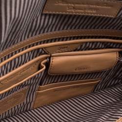 Lancel Tan Leather Envelope Flap Clutch Bag