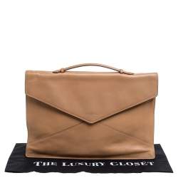 Lancel Tan Leather Envelope Flap Clutch Bag