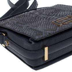 Lancel Blue Python Pia Shoulder Bag