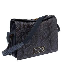 Lancel Blue Python Pia Shoulder Bag