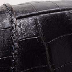 Pre Owned Lancel Black Embossed Large Adjani Satchel