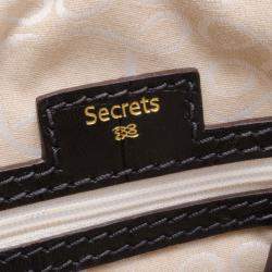 Pre Owned Lancel Black Embossed Large Adjani Satchel