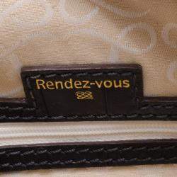 Pre Owned Lancel Black Embossed Large Adjani Satchel