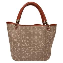 Pre Owned Lancel Beige/Brown Daligramme Fabric and Leather Dali Fun Tote