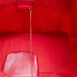 Lancel Red Leather Hobo