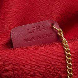Lancel Red Leather Hobo