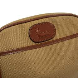 Lancel Beige/Brown Canvas And Leather Crossbody Bag