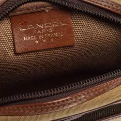 Lancel Beige/Brown Canvas And Leather Crossbody Bag
