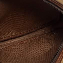Lancel Beige/Brown Canvas And Leather Crossbody Bag