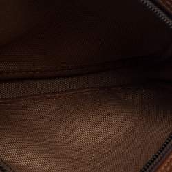 Lancel Beige/Brown Canvas And Leather Crossbody Bag