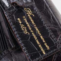 Pre Owned Lancel Black Leather Embossed Large Adjani Satchel