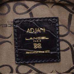 Pre Owned Lancel Black Leather Embossed Large Adjani Satchel