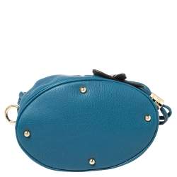 Pre Owned Lancel Blue Leather Premier Flirt Bucket Bag