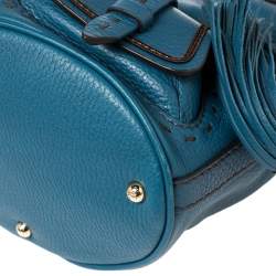 Pre Owned Lancel Blue Leather Premier Flirt Bucket Bag