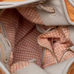 Pre Owned Lancel Orange Fabric Le Brigitte Bardot Bucket Bag