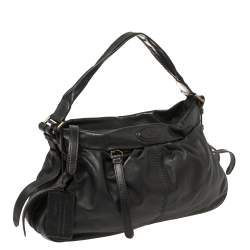 Lancel Black Leather Front Pocket Hobo