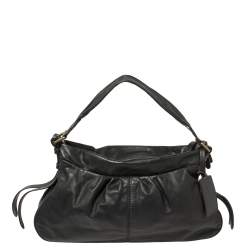 Lancel Black Leather Front Pocket Hobo