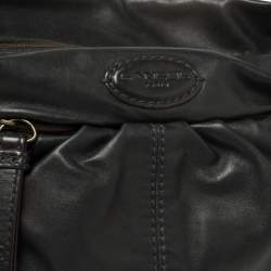 Lancel Black Leather Front Pocket Hobo
