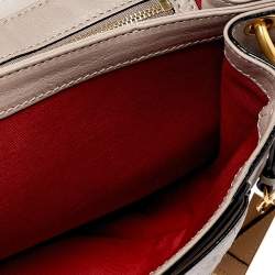 Pre Owned Lancel Mauve/Black Leather Bold Flap Crossbody Bag