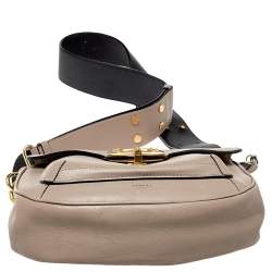 Pre Owned Lancel Mauve/Black Leather Bold Flap Crossbody Bag