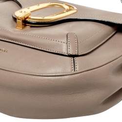 Pre Owned Lancel Mauve/Black Leather Bold Flap Crossbody Bag