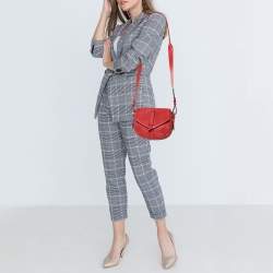 Lancel Red Leather Crossbody Bag