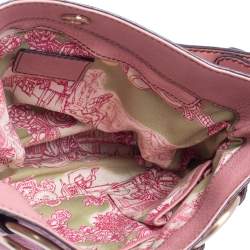 Lancel Pink Grained Leather Buckle Hobo