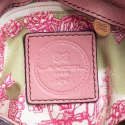 Lancel Pink Grained Leather Buckle Hobo