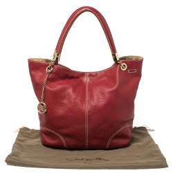 Lancel Red Leather French Flair Hobo