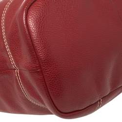 Lancel Red Leather French Flair Hobo