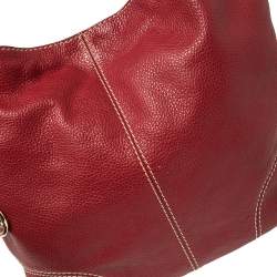 Lancel Red Leather French Flair Hobo