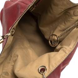 Lancel Red Leather French Flair Hobo