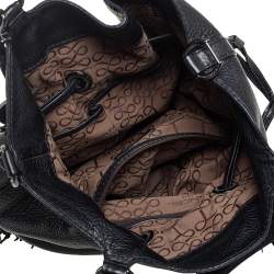 Pre Owned Lancel Black Pebbled Leather Premiere Flirt Bucket Bag