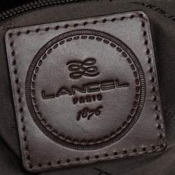 Pre Owned Lancel Black/Brown Studded Leather Shoulder Bag