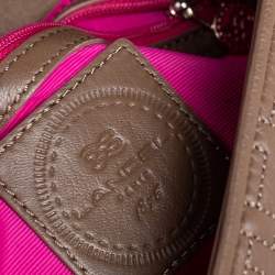 Pre Owned Lancel Brown Quilted Leather Flap Chain Shoulder Bag