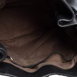 Lancel Black Leather Bucket Hobo