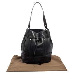 Lancel Black Leather Bucket Hobo