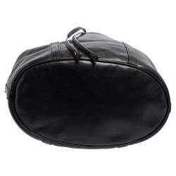 Lancel Black Leather Bucket Hobo