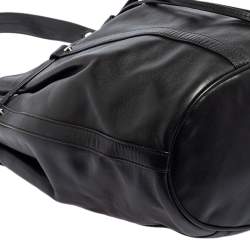 Lancel Black Leather Bucket Hobo