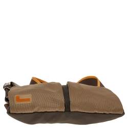 Pre Owned Lancel Brown Fabric Pocket Messenger