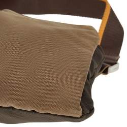 Pre Owned Lancel Brown Fabric Pocket Messenger