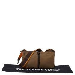 Pre Owned Lancel Brown Fabric Pocket Messenger