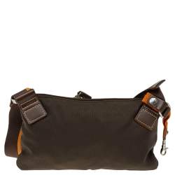 Pre Owned Lancel Brown Fabric Pocket Messenger
