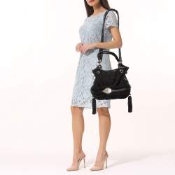 Pre Owned Lancel Black Fabric and Leather Le Brigitte Bardot Hobo