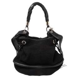 Pre Owned Lancel Black Fabric and Leather Le Brigitte Bardot Hobo