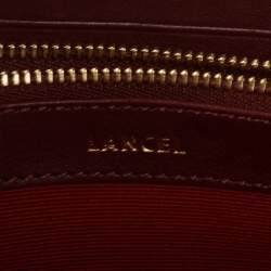 Lancel Burgundy Leather Logo Zip Around Wallet