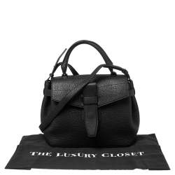 Lancel Black Grained Leather Small Charlie De Lancel Top Handle Bag