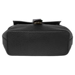 Lancel Black Grained Leather Small Charlie De Lancel Top Handle Bag