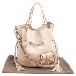 Pre Owned Lancel Beige Pebbled Leather Premiere Flirt Bucket Bag